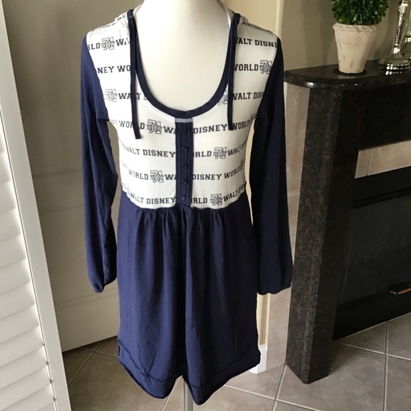 Disneyland Resort Dress MEDIUM Hoodie Walt Disney World ‘71 Navy Blue White RARE - Picture 15 of 16